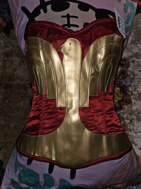 NWT 28"/L SIDE ZIPPER WW WONDER WOMAN HANDMADE CORSET DC COSTUME